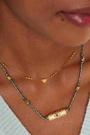 Corazón de collar de acero inoxidable Oro h5 Imagen2